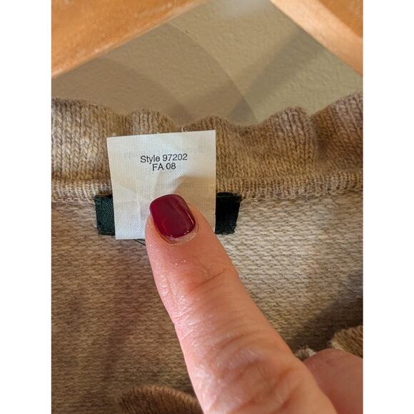 J.Crew Oatmeal Cashmere Blend Ruffle Trim Cardigan Feminine Coquette Small - Picture 4 of 7